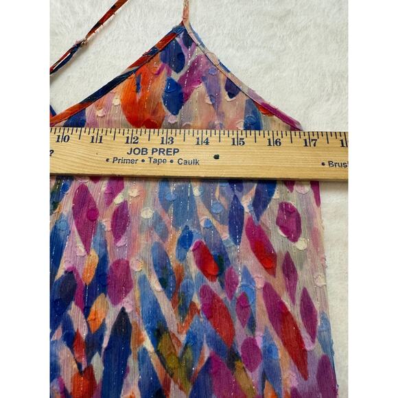 Misa Los Angeles Kalita Maxi Dress Size S Feathers of Corfu Chiffon Tiered Boho - Picture 10 of 14